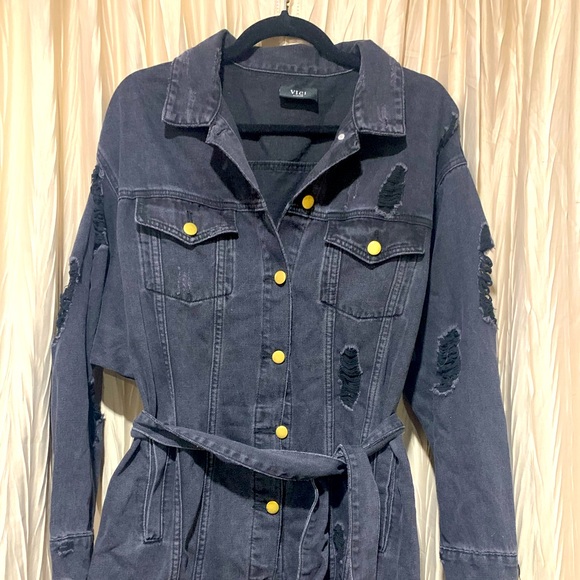Denim Distressed Dress